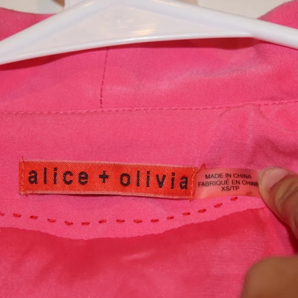 Alice + Olivia Pink Neon Blazer Women Size XS